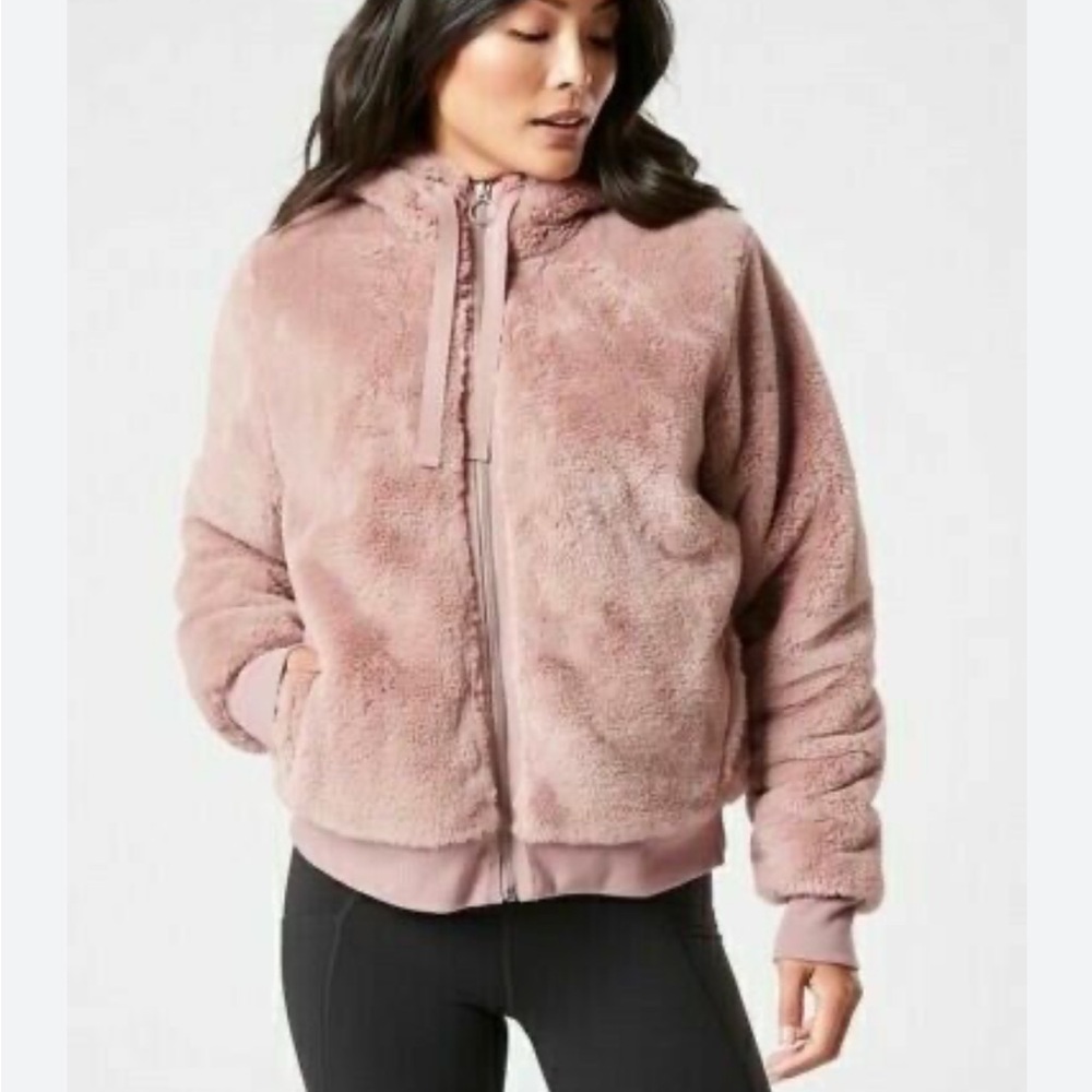 Athleta Ritual Jacket Mauve Soft Plush